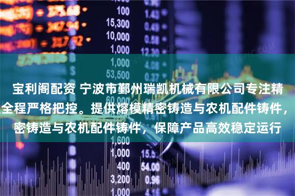 宝利阁配资 宁波市鄞州瑞凯机械有限公司专注精密铸造铜件，技术团队全程严格把控。提供熔模精密铸造与农机配件铸件，保障产品高效稳定运行
